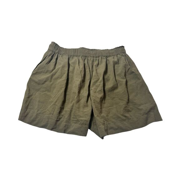 FAHERTY Marina Seersucker Short Olive Green Organic Cotton Relaxed Boho‎ - Picture 3 of 6
